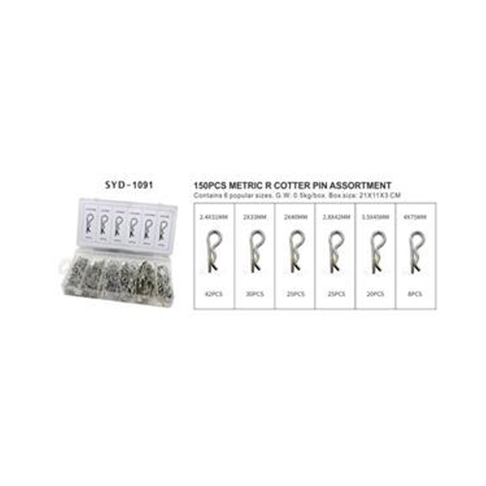 150PCS Metric R Cotter Pin Assortment Kit