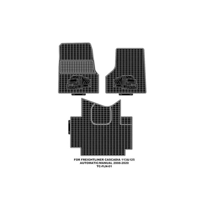 Floor Mat,Latex,Black,2008-2020,Freightliner Cascadia 113&125