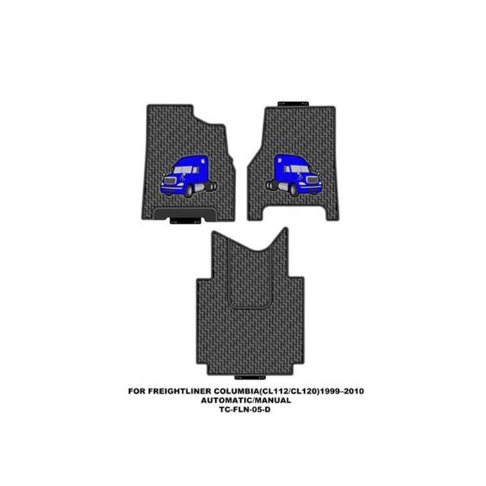 Floor Mat,Latex,Blue,1999-2010,Freightliner Columbia(CL112/CL120)