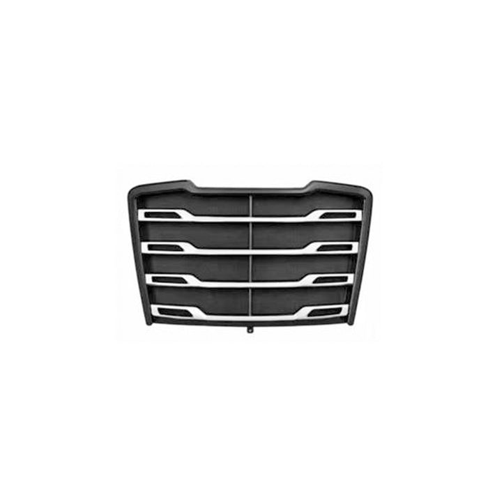 Grille, Black Frame, with Bug Screen with chrome stripe, 2026, Freightliner Cascadia