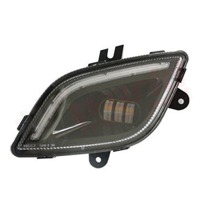 LH Fog Light, LED Projector, w/DRL, Black Housing, 2018+, Freightliner New Cascadia