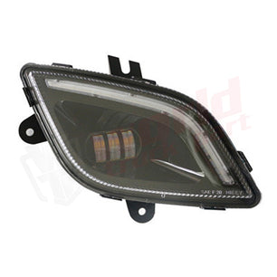 Luz antiniebla derecha, proyector LED, con DRL, carcasa negra, 2018+, Freightliner New Cascadia
