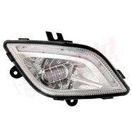 Luz antiniebla derecha, proyector LED, con DRL, carcasa cromada, 2018+, Freightliner New Cascadia