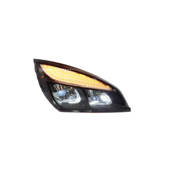 Carcasa negra LED para faro delantero derecho Freightliner Cascadia 2018+