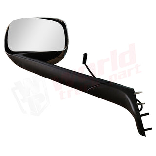 LH Hood Mirror,  Black Arm with Chrome Cover, With Heating, W/O Electrical,2018+, Freightliner New Cascadia