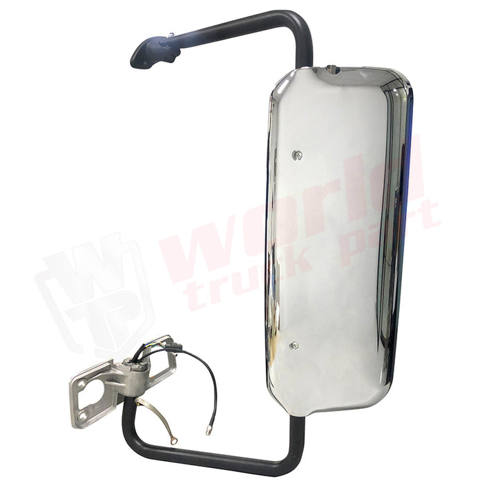 Espejo retrovisor de puerta izquierdo cromado con soporte con calefacción y sistema eléctrico 1996-2010 2002+ Freightliner Century Columbia