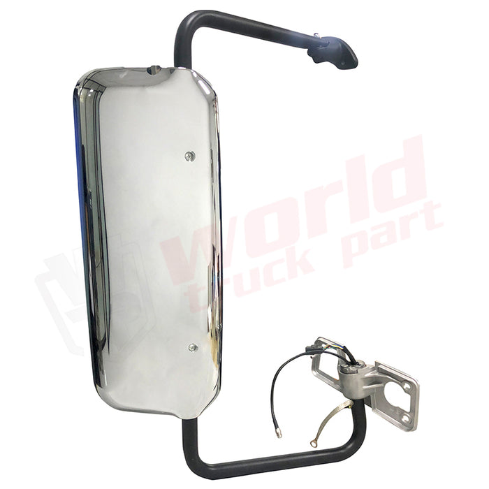 Espejo retrovisor de puerta derecho cromado, con soporte, con calefacción, con sistema eléctrico 1996-2010 y 2002+, Freightliner Century y Columbia