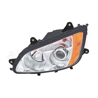 LH Headlight, Projector & Halogen with turn light, Chrome, 2008-2019, Kenworth T660