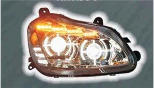 RH Headlight, Projector With Led Sequential Turn Signals And Led Halo Ring, Chrome, 2013-2021, Kenworth T680