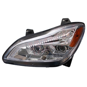 LH Headlight, LED Projector with stripe, Chrome, 2021+, Kenworth T680