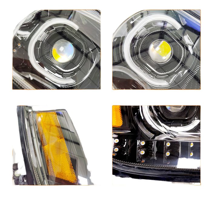 Faro delantero izquierdo con doble proyector LED con carcasa negra 2008-2017 Kenworth T660