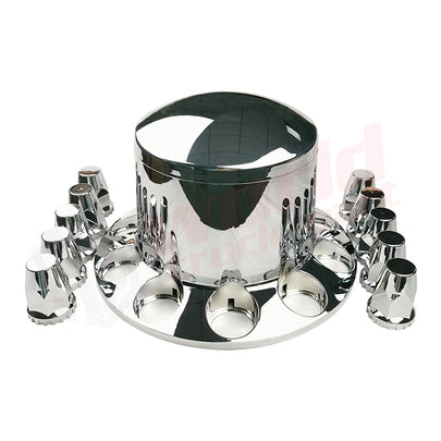 Chrome Abs Plastic Rear Axle Cover W/Ten 33Mm Thread-On Lug Nut Covers 3 1/2''