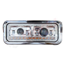 LH Headlight, Projector LED, w/Halo, Chrome Housing, PETERBILT 379 1987-2007378 1988-2007365 2008-2009357 1986-2008