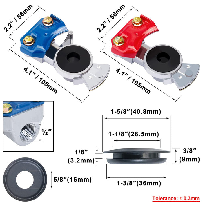 Conector de manguera de aire azul