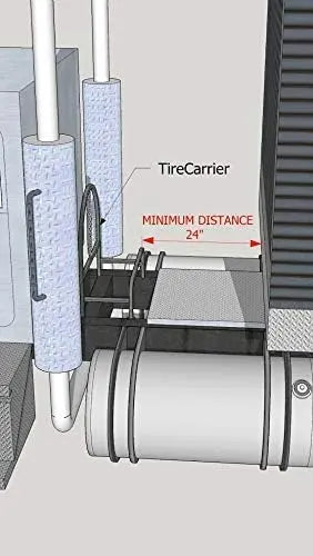 Truck Single Spare Tire Carrier Rack Tire Holder Behind Cab