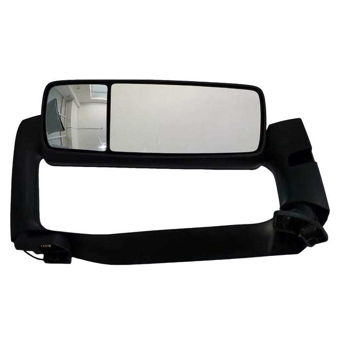 LH Complete Door Mirror Assembly, Black Arm With Chrome Cover, 2004-2016,Volvo VNL, Heater, Electric Motorized