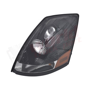 LH Headlight, Projector & Halogen with bulbs, Blackout, 2004-2017, Volvo VNL
