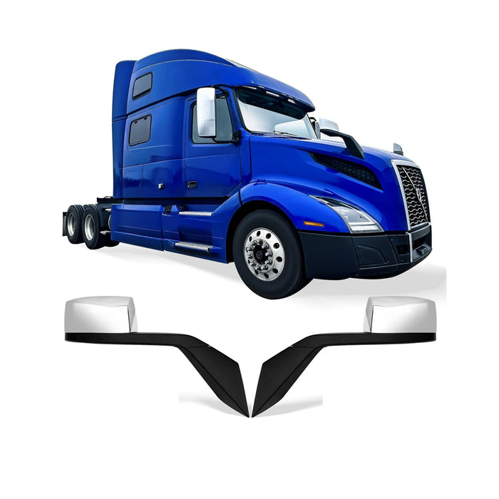 RH Hood Mirror  Chrome With Heating W/O Electrical Volvo VNL 2004-2016